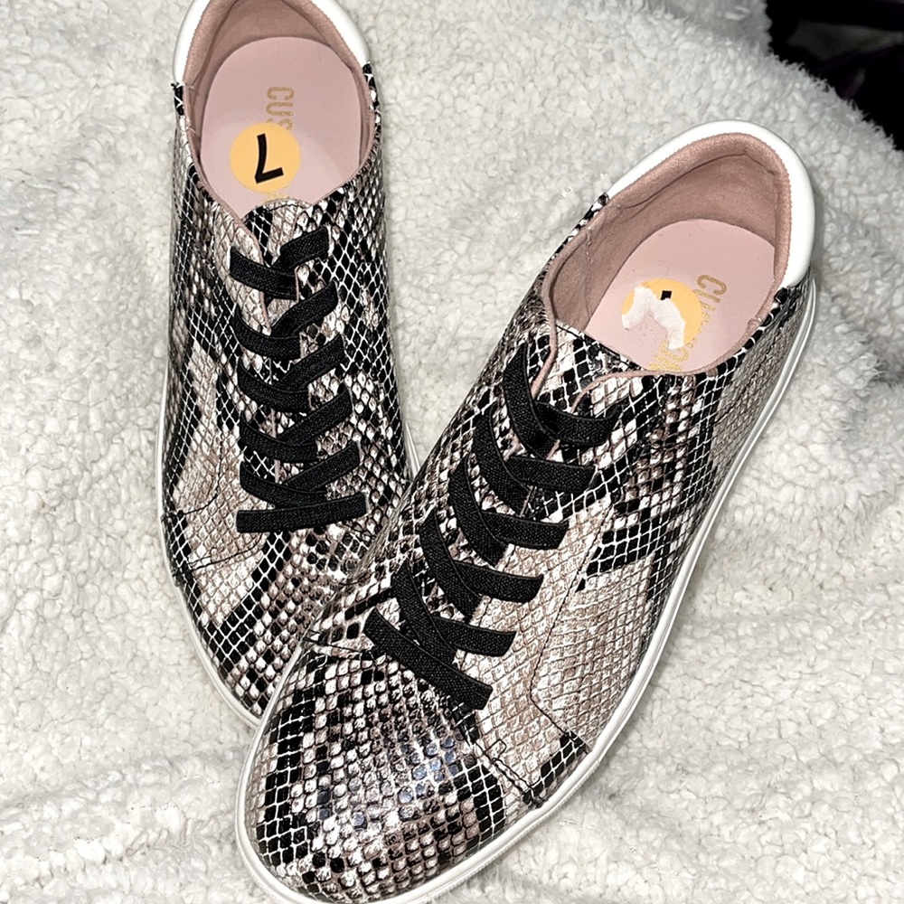 Snake print sneakers